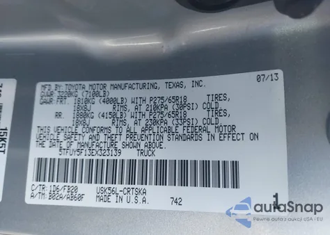 2014 Toyota Tundra Sr5 5.7L V8 from USA, damaged, VIN 5TFUY5F13EX323139